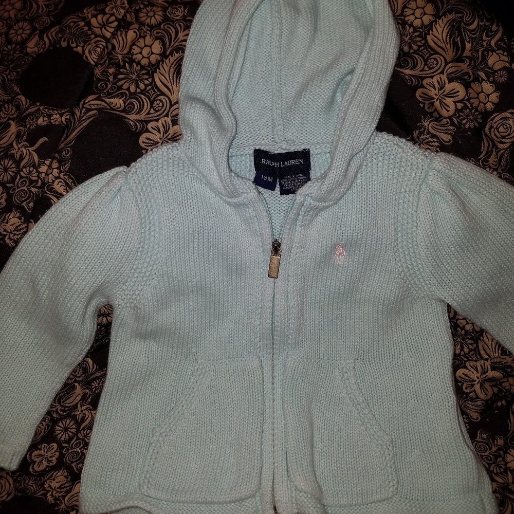 18 mo light blue Ralph Lauren sweater jacket